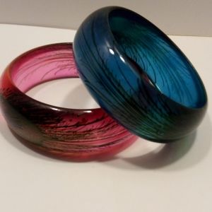 Pink/Blue Decorative Black Forest Grass Bracelets